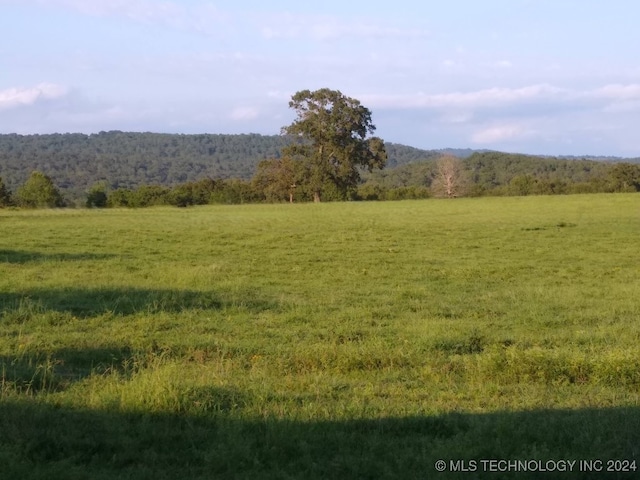 view of mountain feature with a rural view