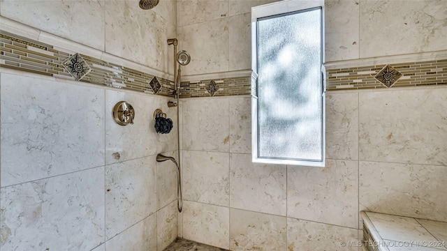 room details with a tile shower