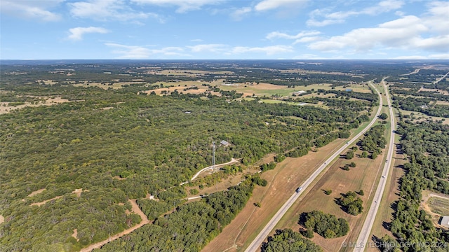 aerial view with a rural view