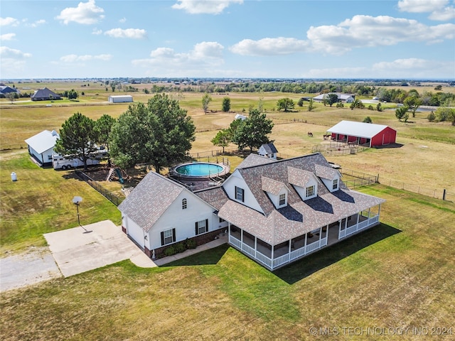 aerial view with a rural view