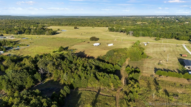 aerial view with a rural view