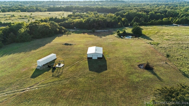 drone / aerial view with a rural view