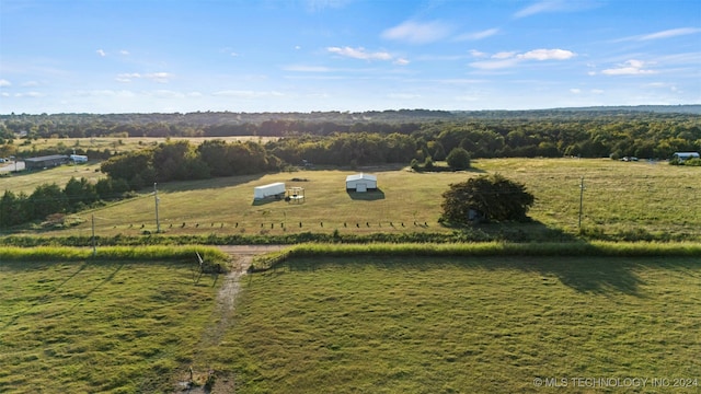 aerial view with a rural view