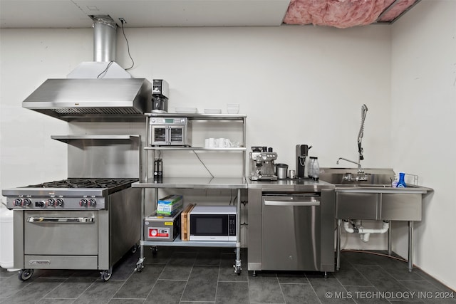 kitchen featuring stainless steel counters and stainless steel appliances