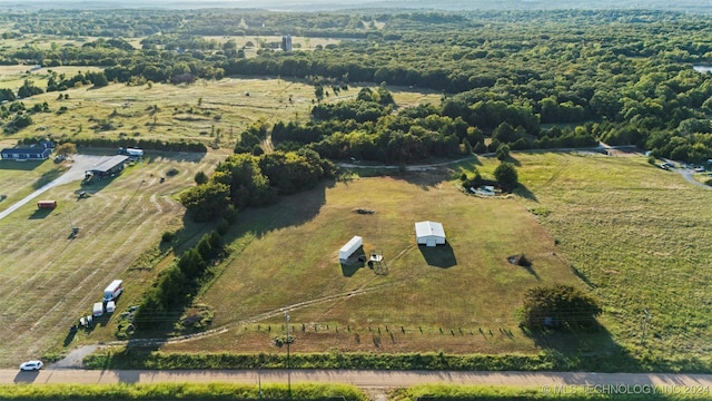 bird's eye view featuring a rural view