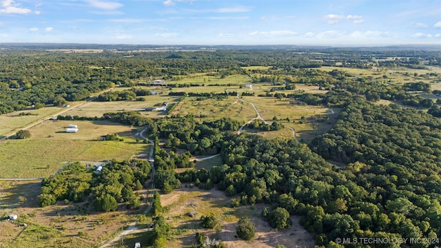 aerial view featuring a rural view