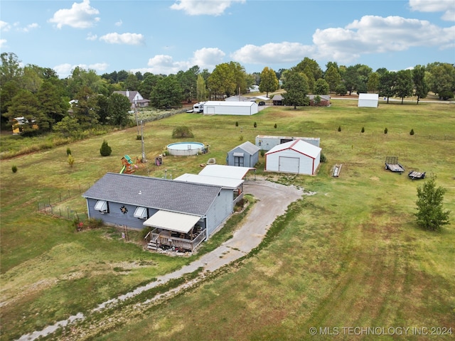 bird's eye view featuring a rural view