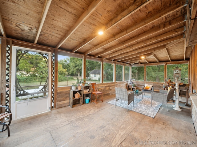 view of unfurnished sunroom