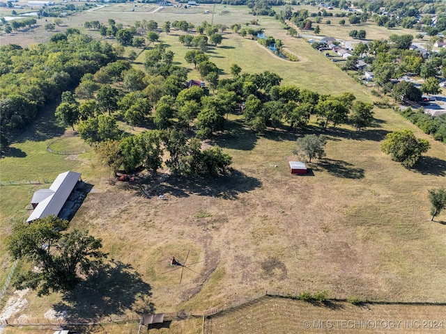 drone / aerial view with a rural view