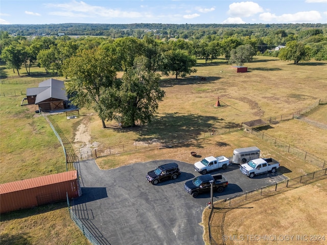 aerial view featuring a rural view