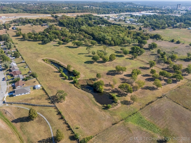 aerial view featuring a rural view