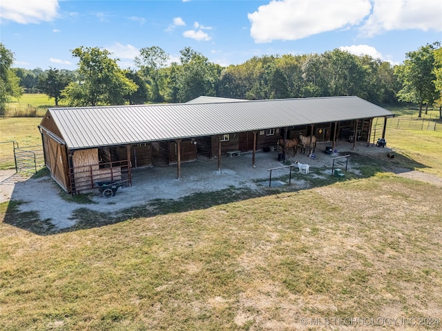 exterior space with a rural view