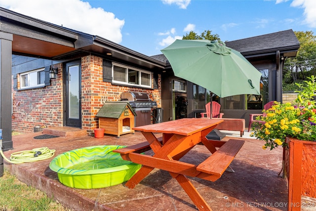 exterior space featuring grilling area