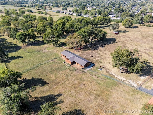 aerial view featuring a rural view