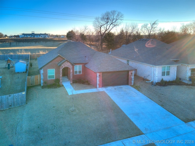 view of front of home featuring a garage