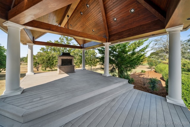 deck with a gazebo