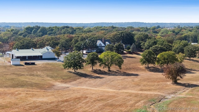 aerial view with a rural view