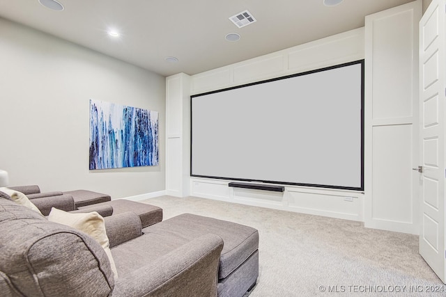 view of carpeted cinema room