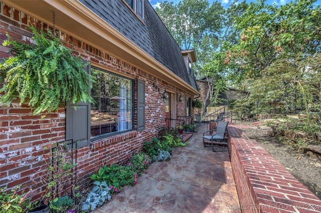 view of home's exterior featuring a patio area