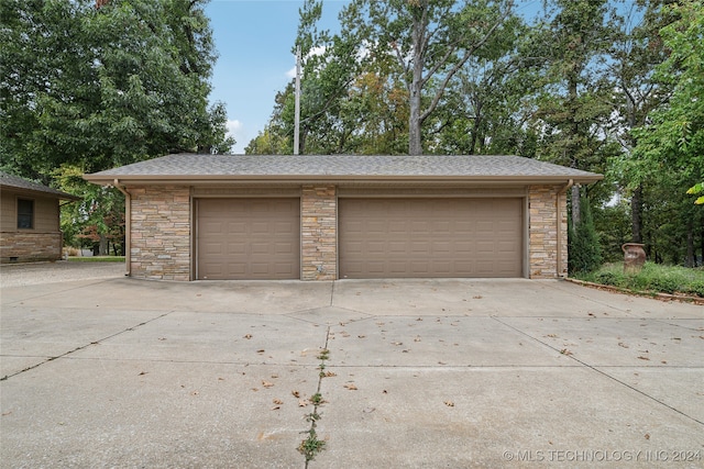 view of garage