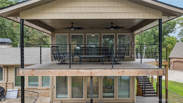 view of patio with ceiling fan