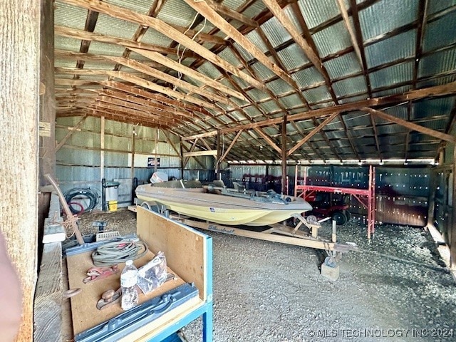 interior space featuring lofted ceiling