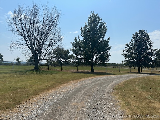 view of road featuring a rural view