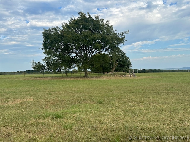 view of yard with a rural view