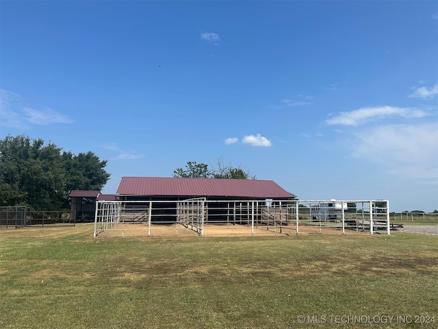 exterior space featuring a rural view