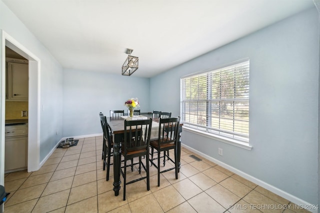 view of tiled dining room