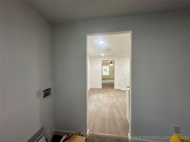 interior space with light hardwood / wood-style floors