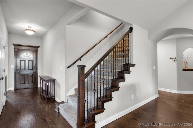 entryway featuring dark hardwood / wood-style flooring