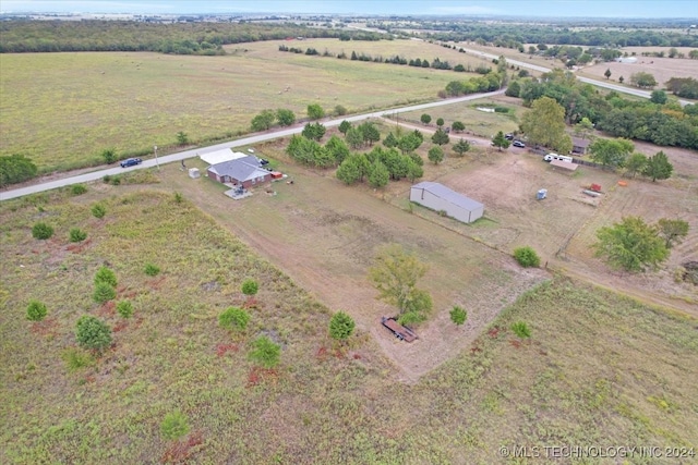 aerial view featuring a rural view