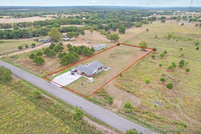 aerial view with a rural view