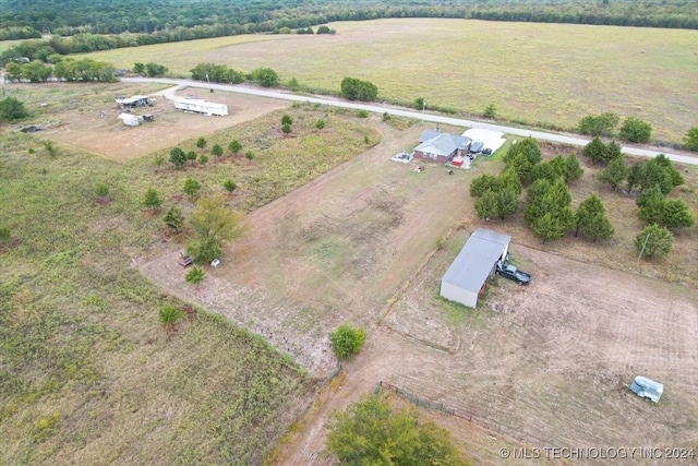 drone / aerial view with a rural view