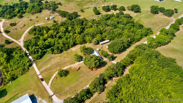 bird's eye view with a rural view