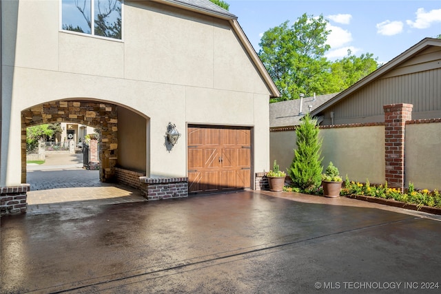 view of garage