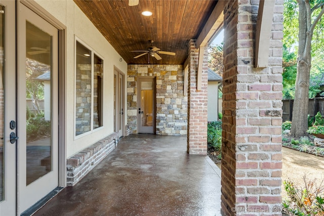 view of patio with ceiling fan