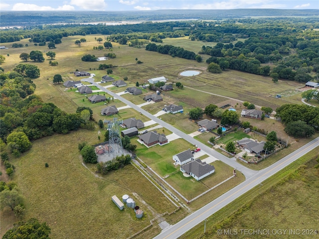 aerial view featuring a rural view