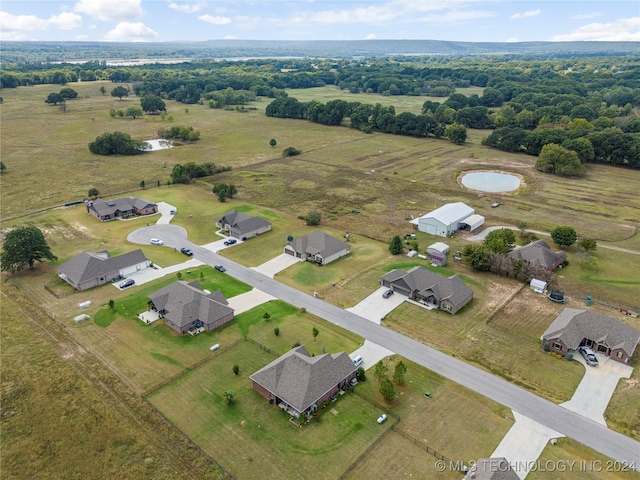 aerial view with a rural view