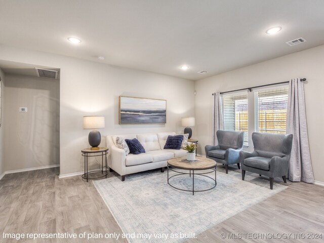 living room featuring light hardwood / wood-style floors