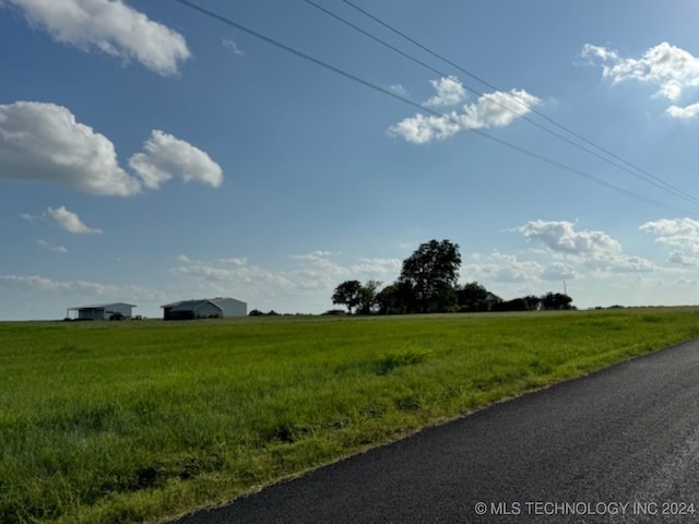 view of road featuring a rural view