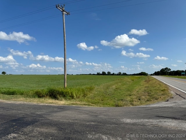 view of road with a rural view