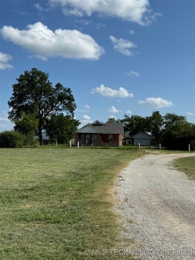 view of front of home with a front yard