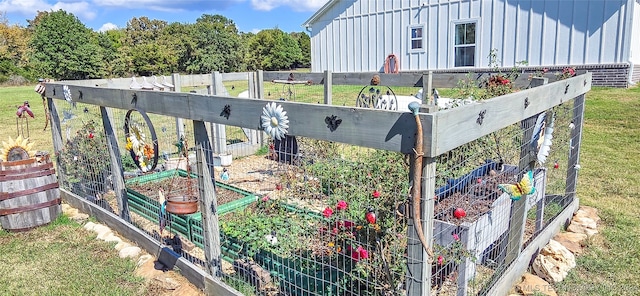 view of gate with a yard