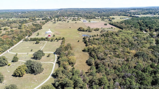 bird's eye view featuring a rural view