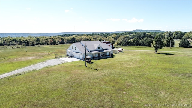 drone / aerial view featuring a rural view