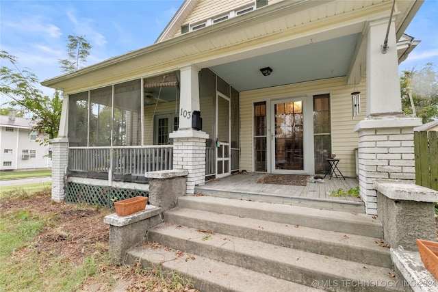 property entrance with a porch