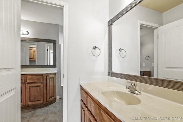 bathroom featuring tile patterned floors and vanity