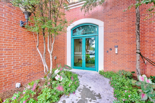 view of exterior entry with french doors